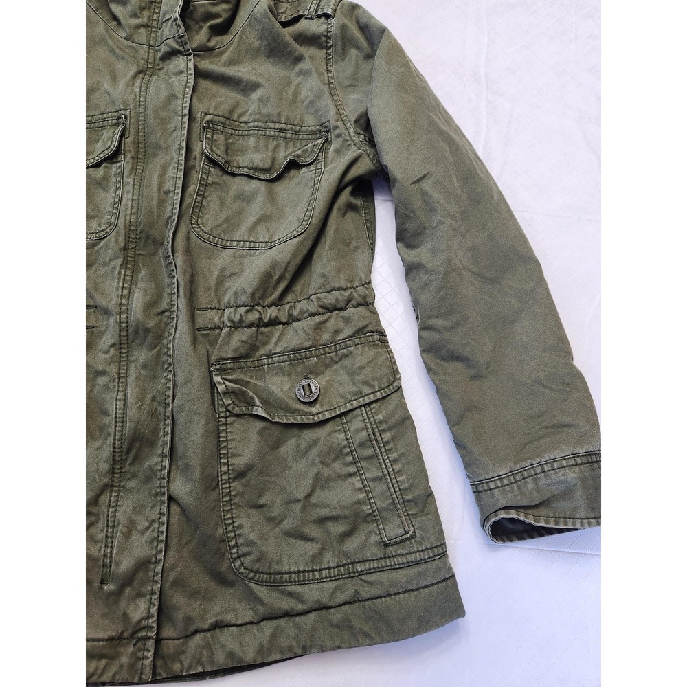 American Eagle Outfitters Jacket Womens Medium Green Hooded Sherpa Lined Parka - Picture 3 of 15